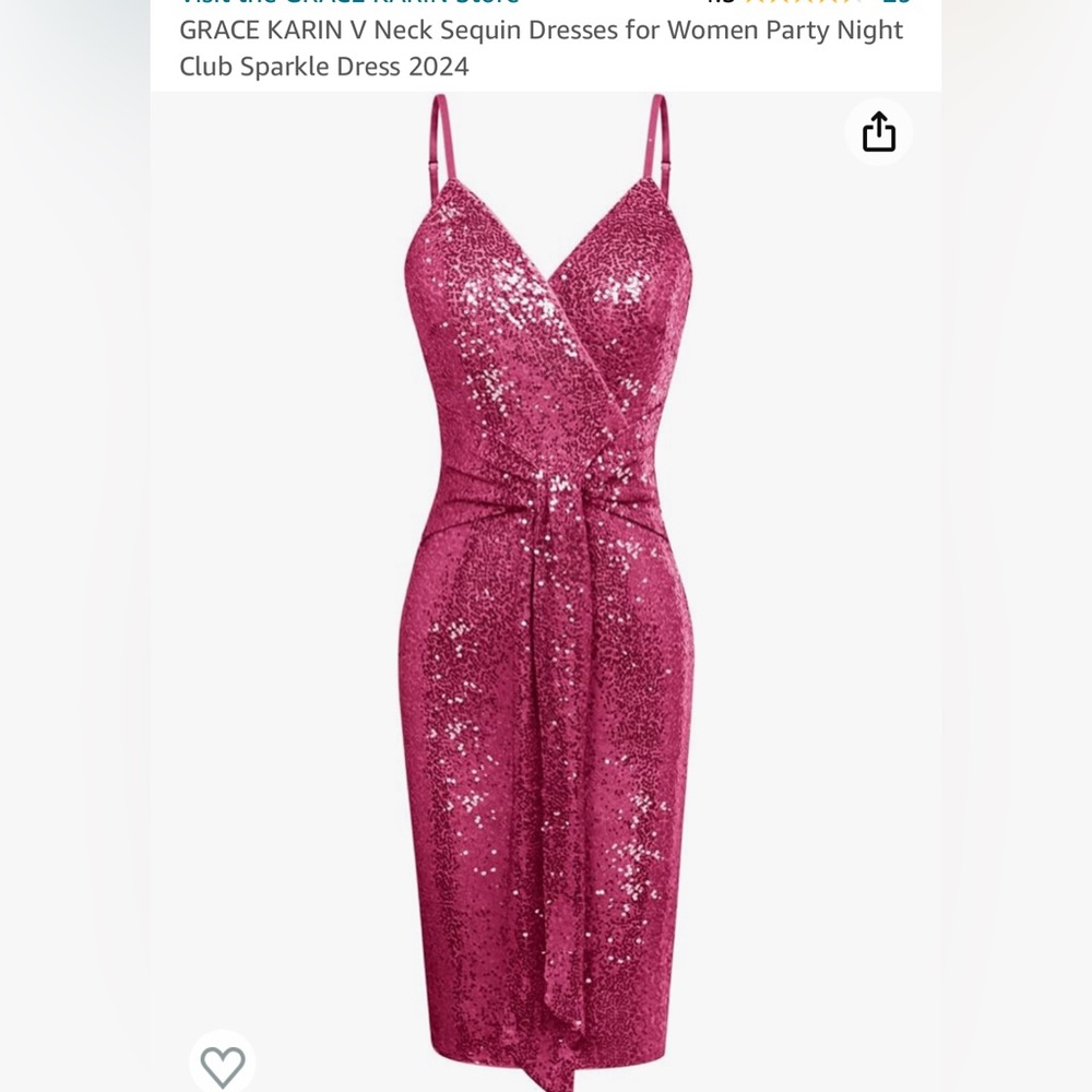 GRACE KARIN V Neck Sequin Sparkle Dresses for Women